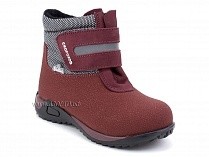 14-531-3 Скороход (Skorohod), ботинки демисезонные утепленные, байка, гидрофобная кожа, серый, красный 
