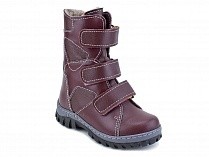 207б (21-30) Аквелла (Akwella), ботинки зимние ортопедические с высоким берцем, натуральная шерсть, кожа, бордовый в Волгограде