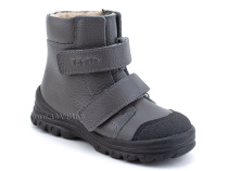 3381-721 Тотто (Totto), ботинки детские утепленные ортопедические профилактические, байка, кожа, серый в Волгограде