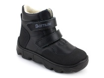 BL-271(05) Боттилини (Bottilini), ботинки  детские демисезонные  ортопедические профилактические, кожа, байка, черный в Волгограде