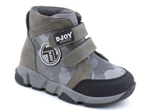 09-111-282-026 (21-25) Джойшуз (Djoyshoes) ботинки  ортопедические профилактические утеплённые, флис,  кожа, серый, милитари 
