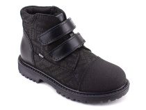 201-125 (31-36) Бос (Bos), ботинки детские утепленные профилактические, байка, кожа, нубук, черный, милитари в Волгограде