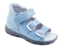 0313-9-603 Тотто (Totto), сандалии детские открытые ортопедические профилактические, кожа, голубой в Волгограде